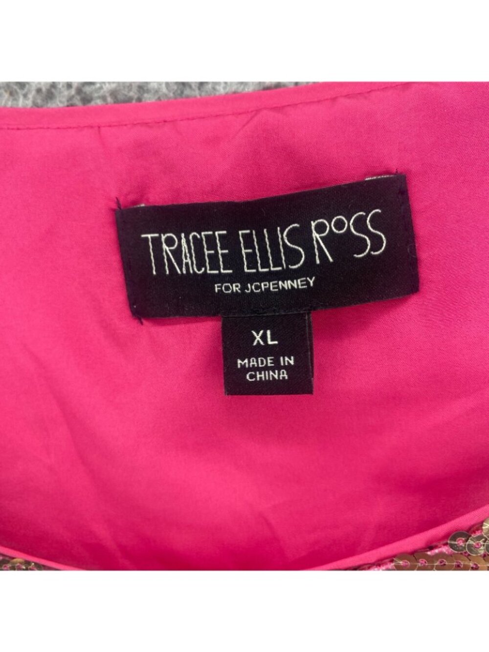Tracee Ellis Ross Top Womens Extra Large Purple Multi Stripe Sequin Crop Party - Picture 5 of 10